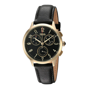Watch strap Fossil CH3015 Leather Black 16mm